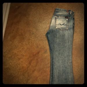 Sevens for all mankind distressed flare jeans
